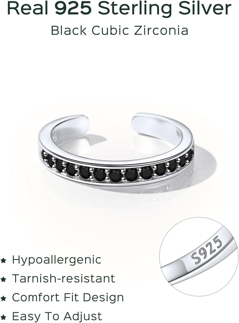 ChicSilver Toe Rings for Women 925 Sterling Silver Toe Ring Hypoallergenic Adjustable Open Rings for Women Summer Jewelry - Image 4